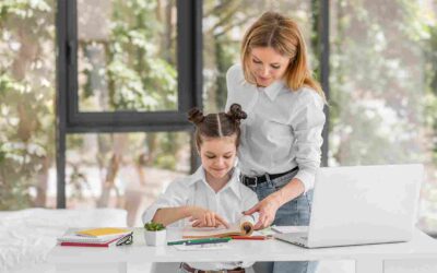 Tutor helping her Year 4 student